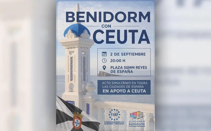 Benidorm se une a la concentración de apoyo a Ceuta convocada por la FEMP