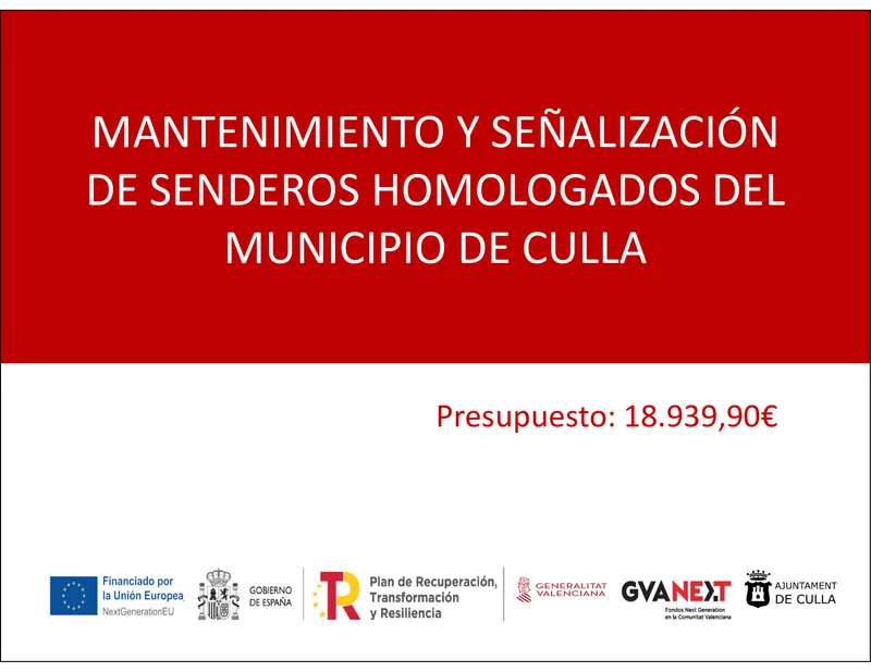 Culla invierte 18.939 euros en la limpieza y mantenimiento de sus senderos homologados
