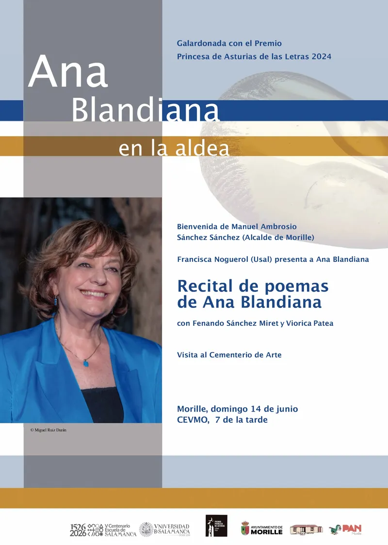 Morille acoge un recital poético con la reconocida Ana Blandiana