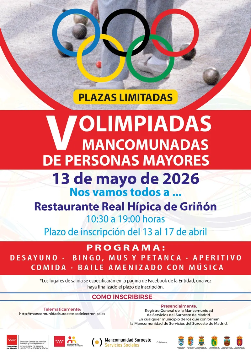 Griñón acoge las V Olimpiadas de Mayores 2026 con actividades y convivencia