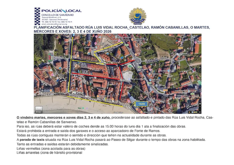 Sanxenxo renueva nueve calles del centro y mejora la conexión con Portonovo