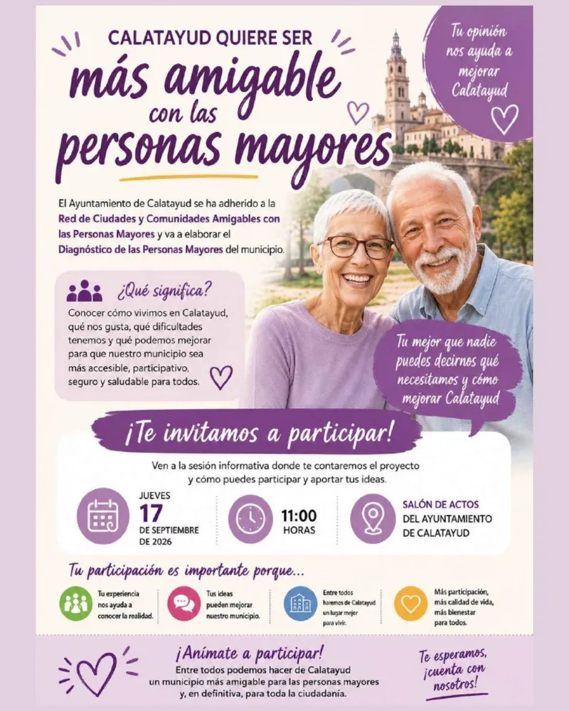 Calatayud organiza una sesión participativa para mayores el 17 de septiembre