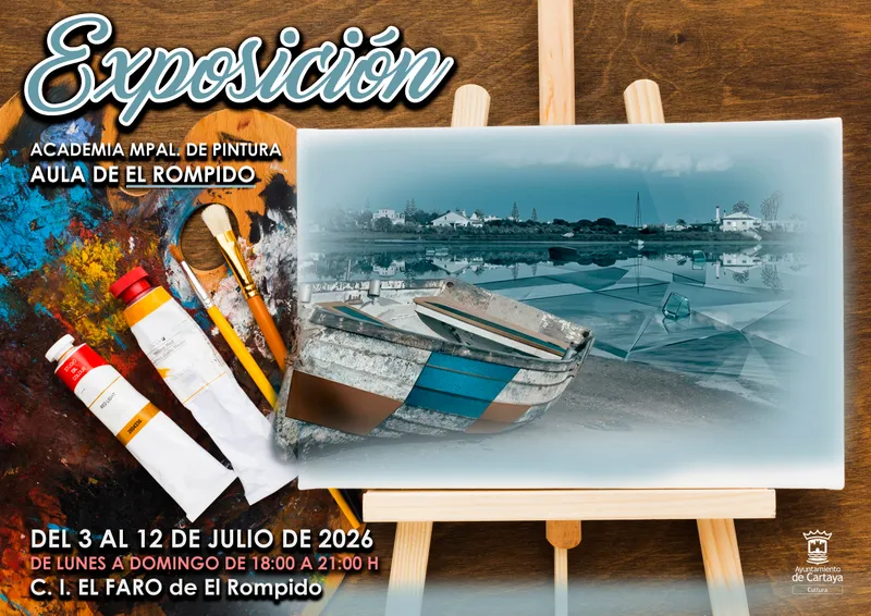 Exposición de pinturas de la Academia Municipal de Pintura en El Rompido