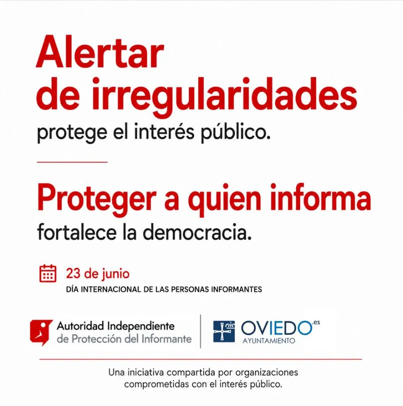 Oviedo se une al Día Internacional de las Personas Informantes para promover la integridad