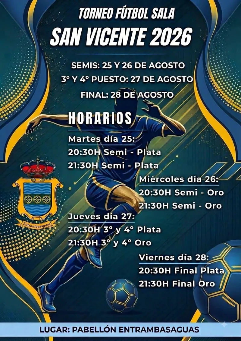 El Pabellón de Entrambasaguas acoge el Torneo de Fútbol Sala San Vicente 2026