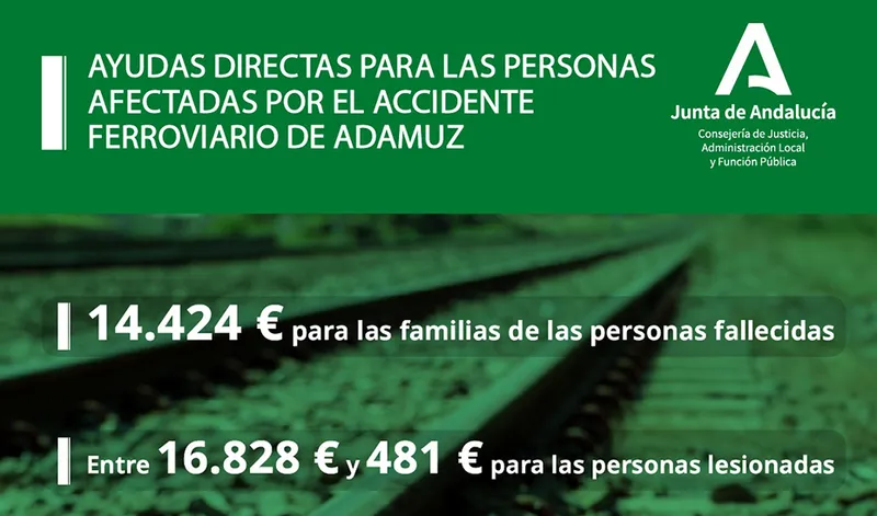 Junta de Andalucía abre plazo para ayudas a víctimas del accidente de Adamuz