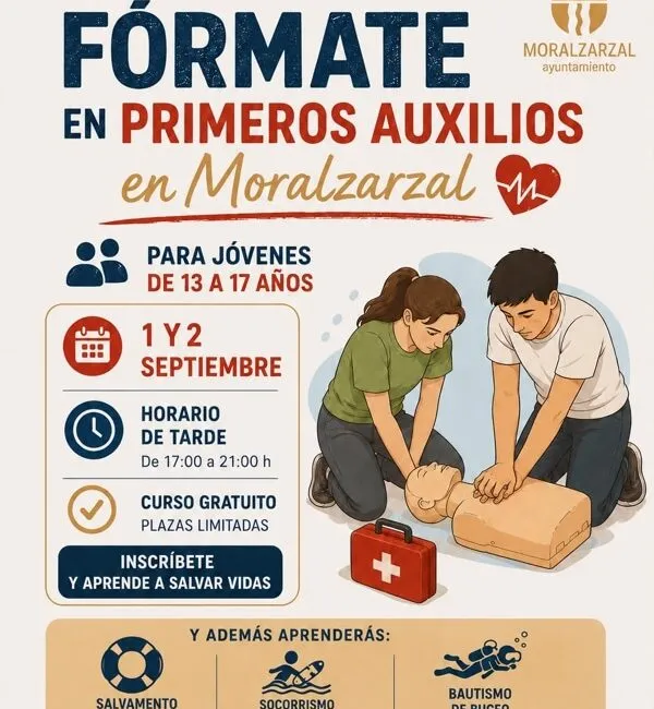 Moralzarzal lanza un nuevo taller gratuito de primeros auxilios y socorrismo para jóvenes