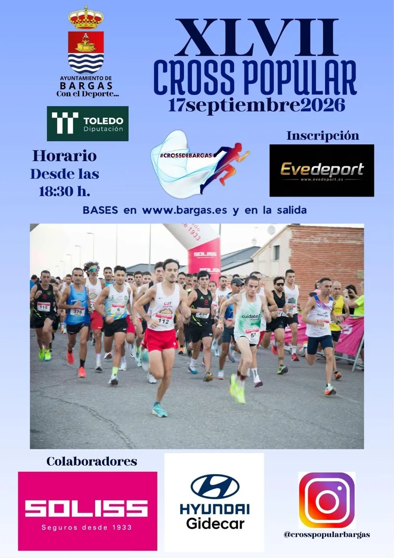 Bargas celebra su XLVII Cross Popular el 17 de septiembre