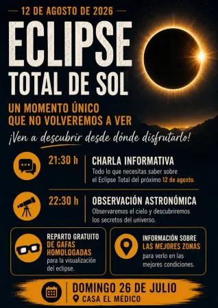 Estadilla organiza una charla para preparar la observación del eclipse solar de 2026
