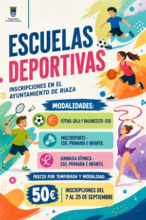 Riaza abre inscripciones para las Escuelas Deportivas 2026-2027