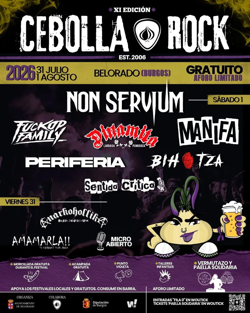 Belorado celebra el festival de música Cebolla Rock los días 31 de julio y 1 de agosto