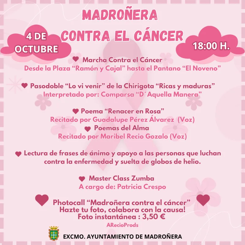Madroñera celebra el Día Mundial contra el Cáncer de Mama con un evento el 4 de octubre