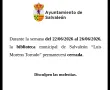 Cierre temporal de la biblioteca municipal 'Luis Moreno Torrado' en Salvaleón