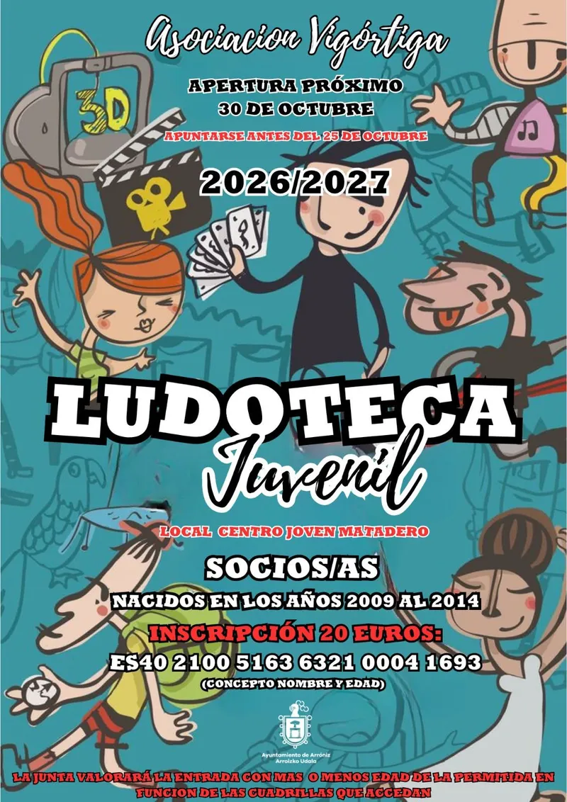 Arróniz abre inscripciones para la Ludoteca Juvenil del curso 2026/2027