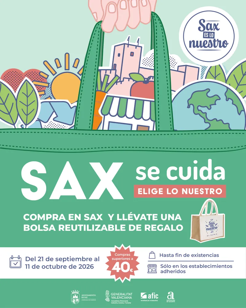 Sax lanza la campaña "Sax se cuida" para impulsar el comercio local y la sostenibilidad