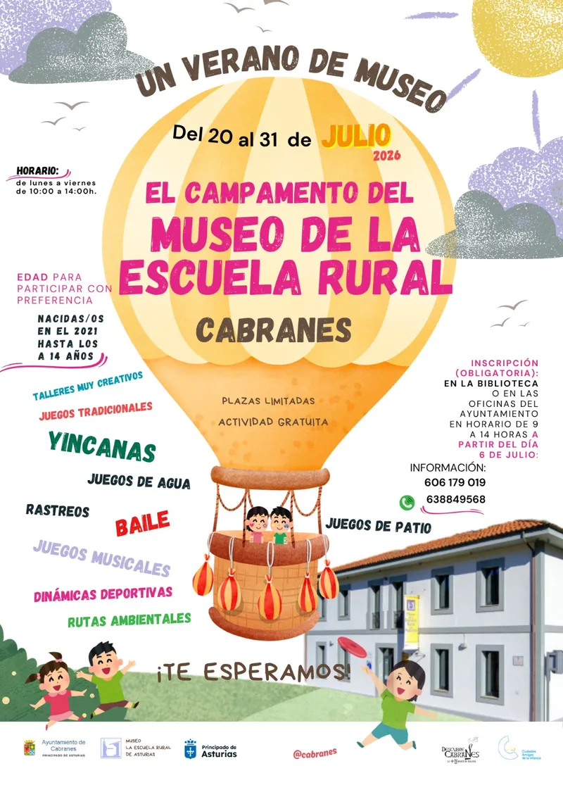 Cabranes ofrece campamento de verano gratuito en el Museo de la Escuela Rural
