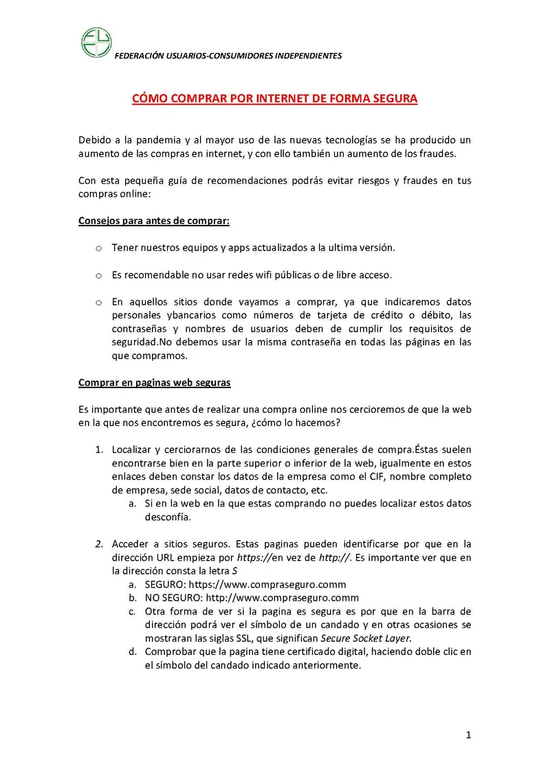 Canencia advierte sobre la seguridad en las compras online