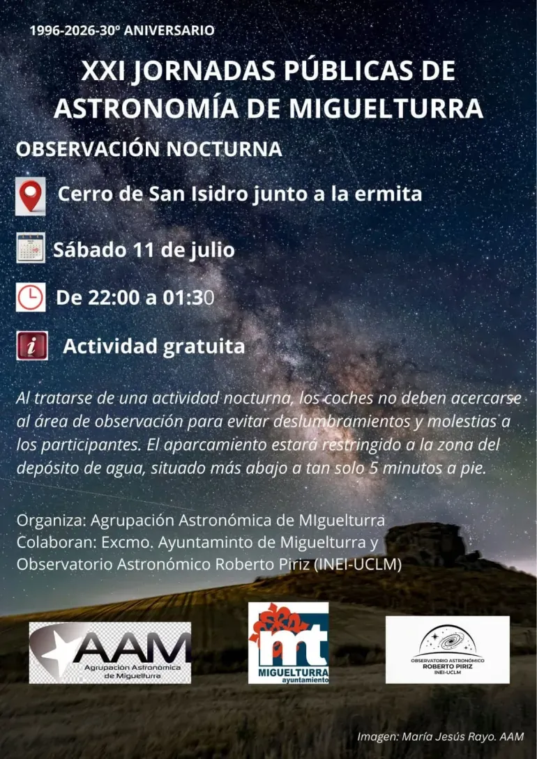 Miguelturra celebra 30 años de astronomía con una gran observación nocturna