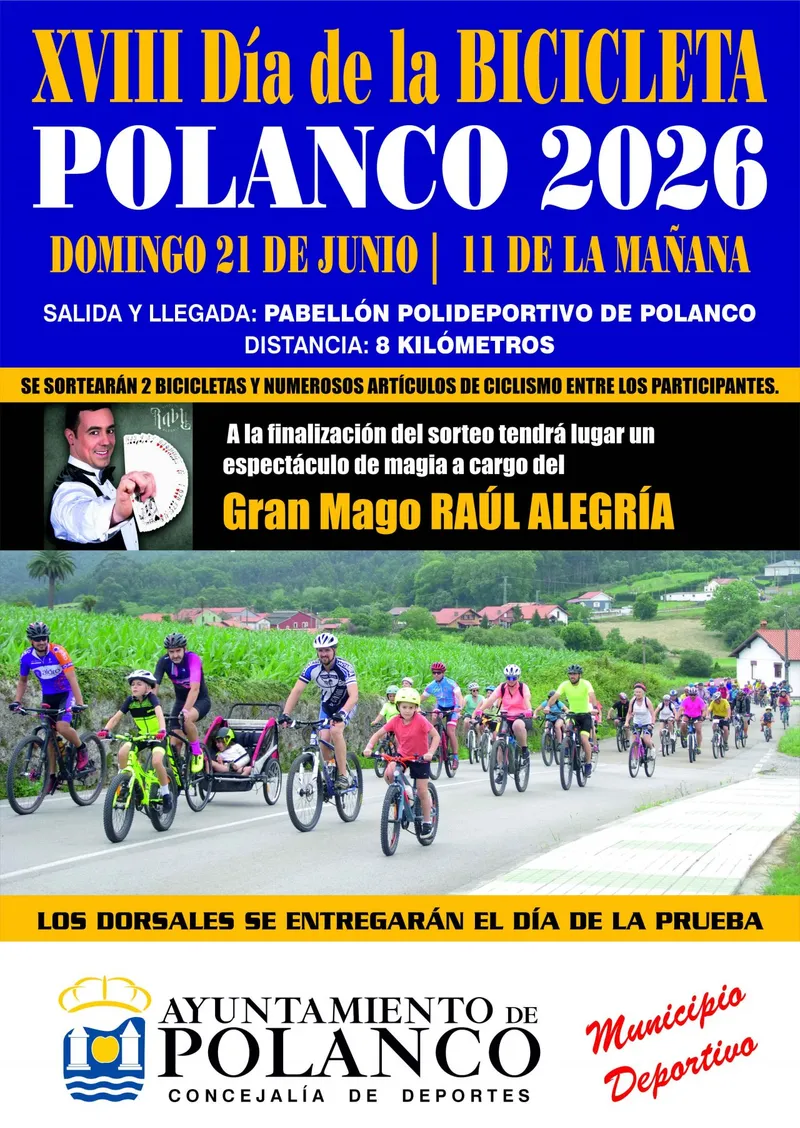 Polanco celebra el Día de la Bicicleta con sorteos y espectáculo de magia