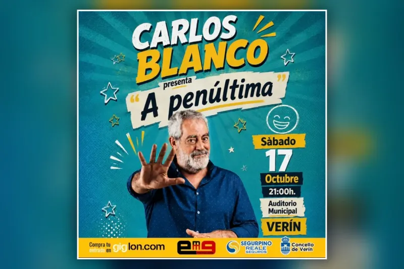 Carlos Blanco presenta su nuevo espectáculo de humor 'A penúltima' en Verín