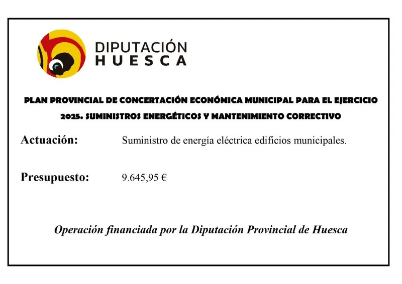 Robres recibe 9.645 euros de la DPH para el suministro eléctrico municipal