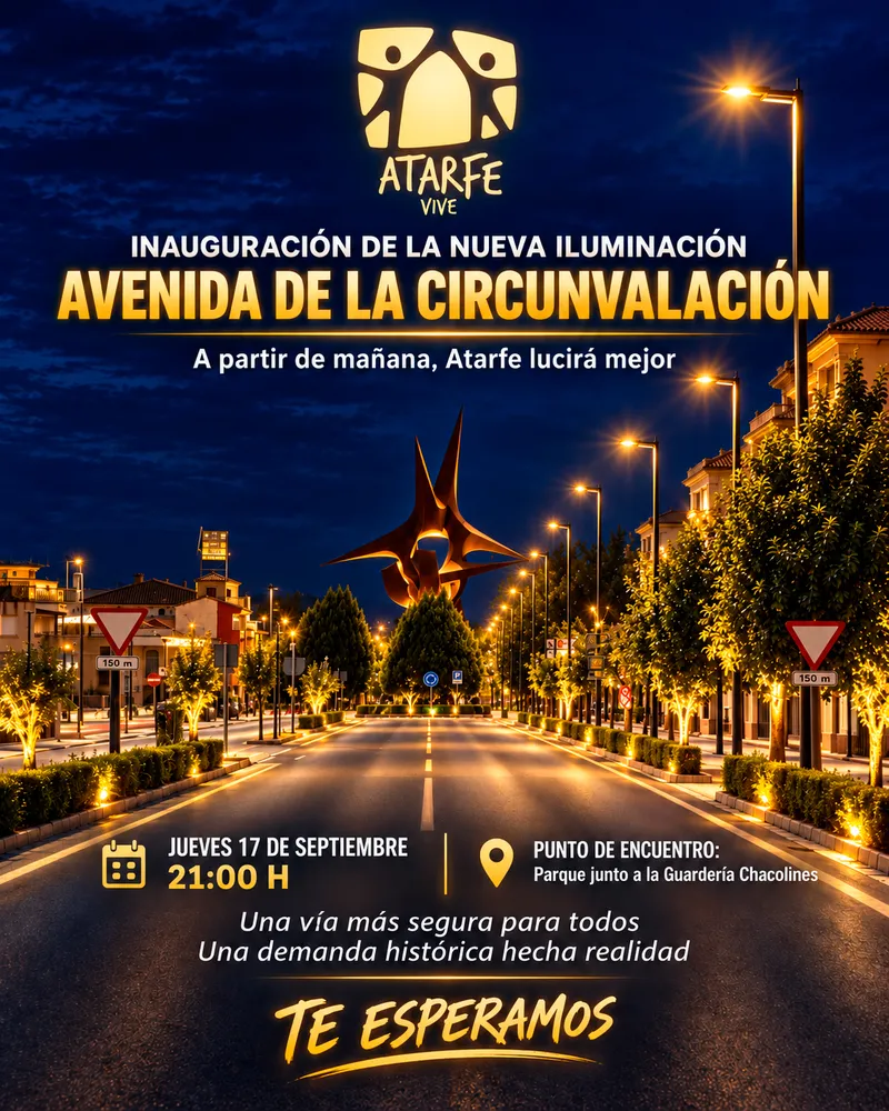 Atarfe estrena iluminación en la Avenida de la Circunvalación para mejorar la seguridad