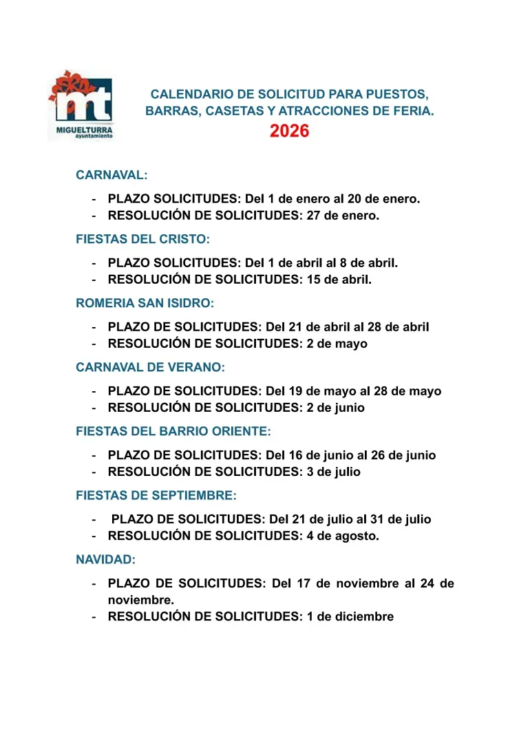 Miguelturra abre el plazo para instalar puestos en las Fiestas del Barrio de Oriente