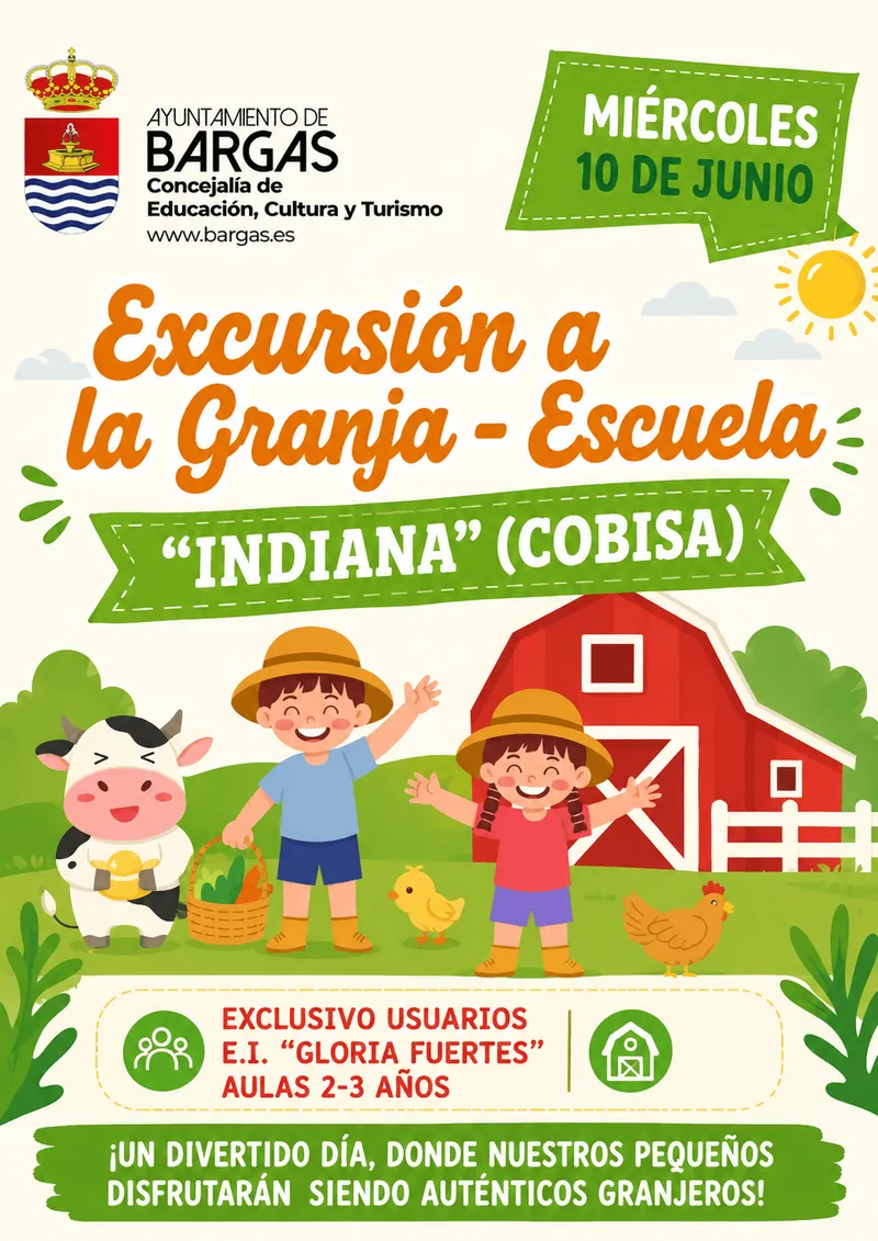 Alumnos de la Escuela Infantil de Bargas visitan la granja-escuela Indiana en Cobisa
