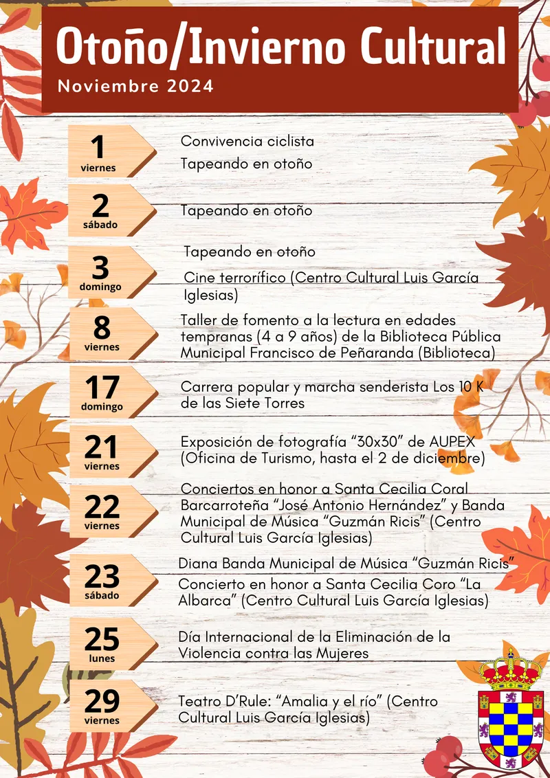 Barcarrota presenta su programación cultural para otoño e invierno