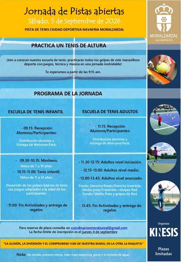 Moralzarzal abre sus pistas de tenis para dar a conocer la escuela municipal