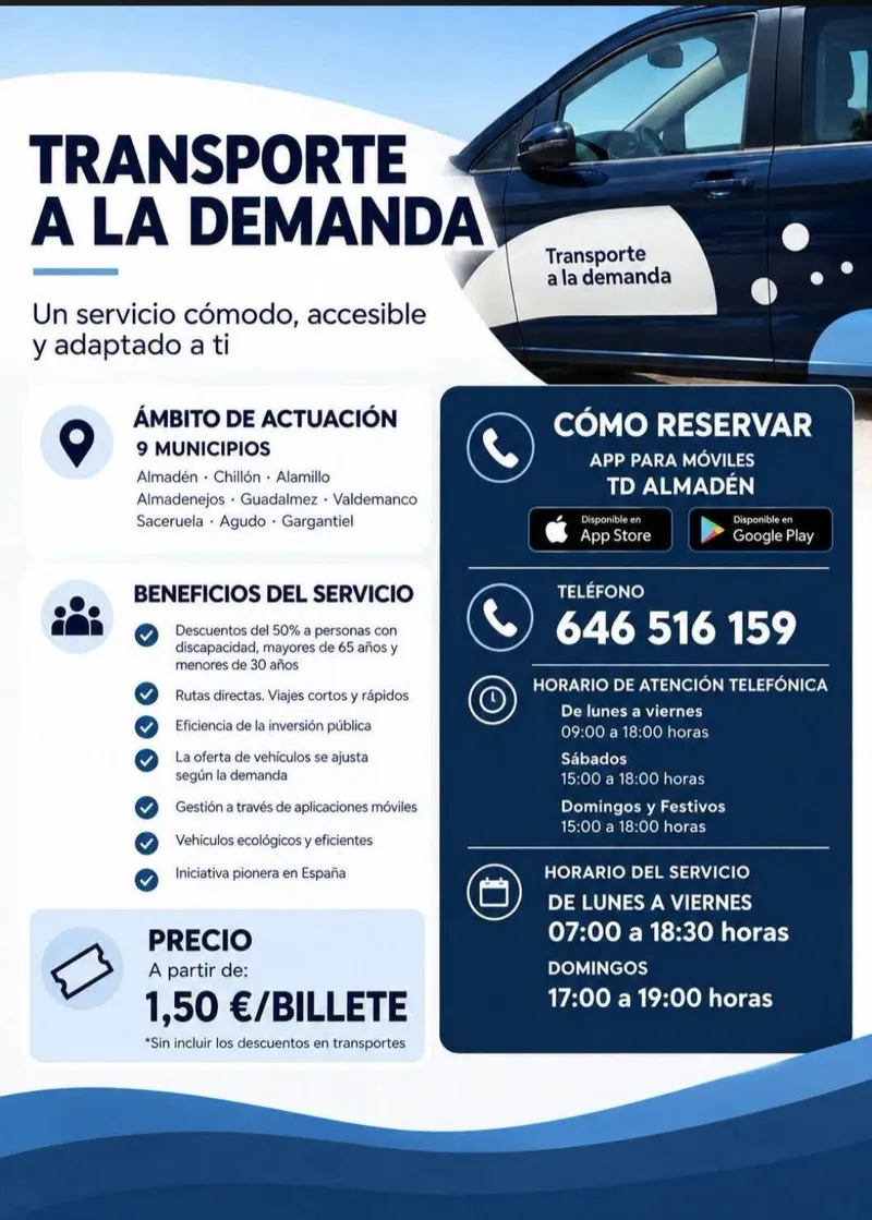 Castilla-La Mancha estrena transporte comarcal a demanda desde 1,50€