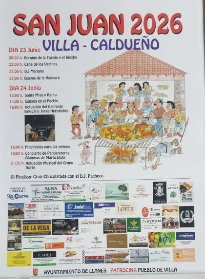 Villa y Caldueño celebran las Fiestas de San Juan con música, gastronomía y hoguera