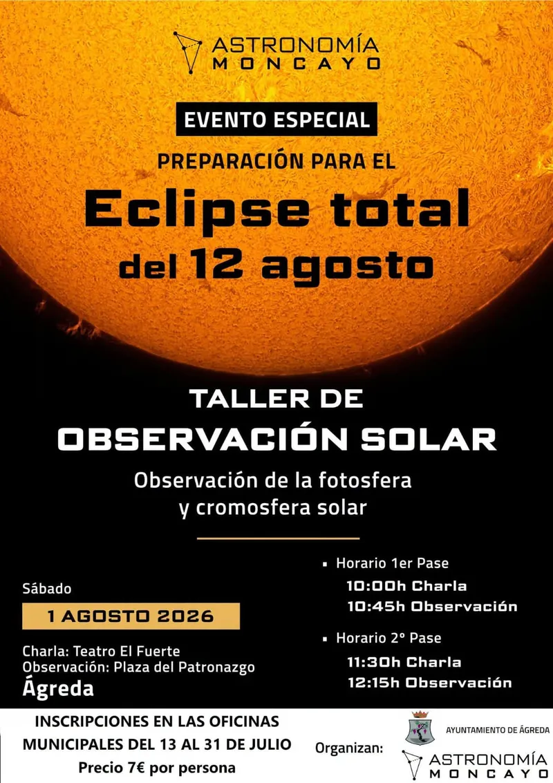 Ágreda celebra un taller de observación solar el 1 de agosto