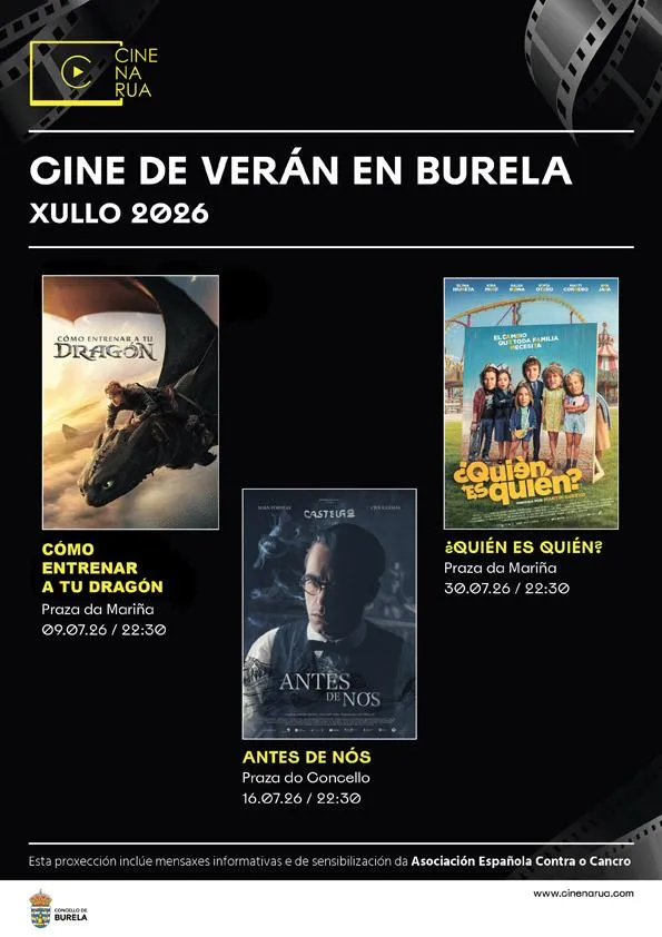 Burela proyectará tres películas gratuitas en julio con el ciclo 'Cine de Verán'