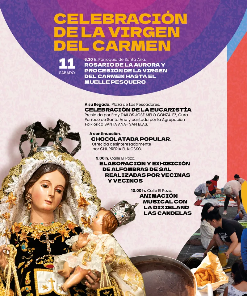 Candelaria honra a su patrona, la Virgen del Carmen, con una jornada festiva y religiosa