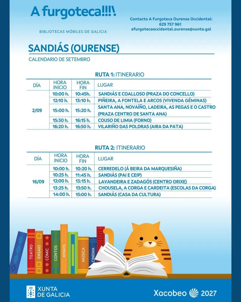 La Furgoteca llega a Sandiás con cuentacuentos y préstamo de libros y películas