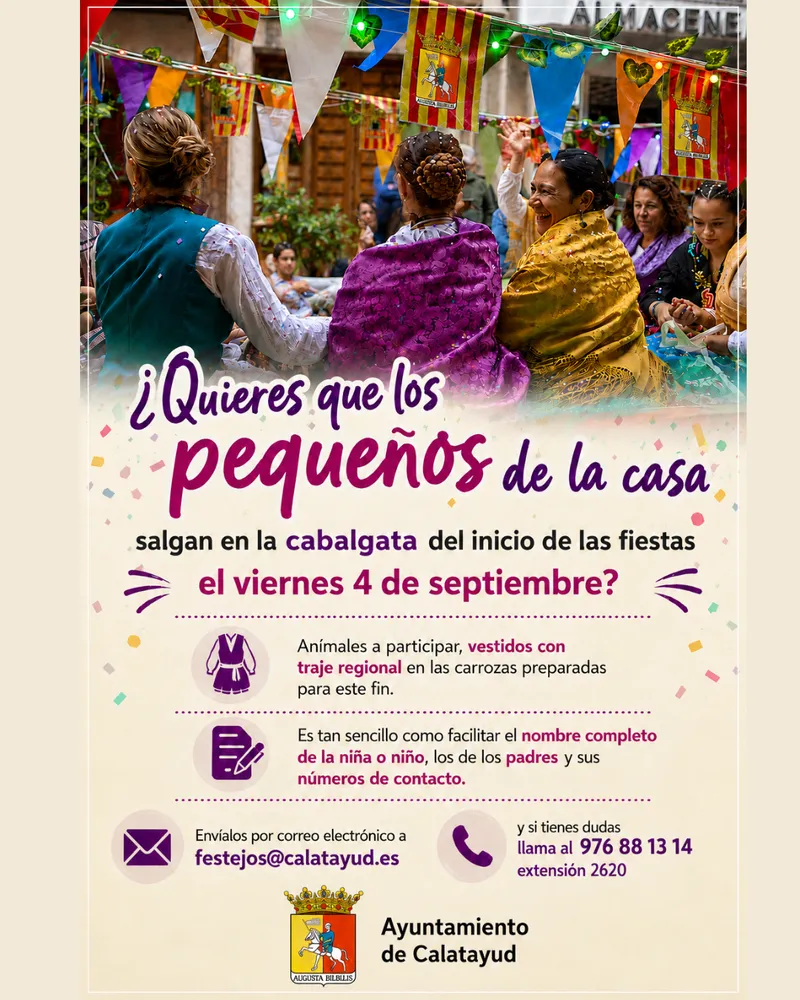 Niños de Calatayud podrán participar en las carrozas de las fiestas patronales
