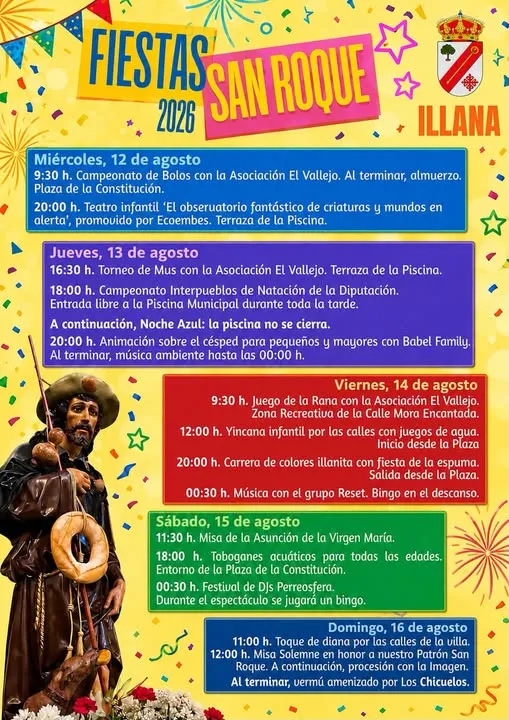 Illana celebra las Fiestas de San Roque con un variado programa de actividades