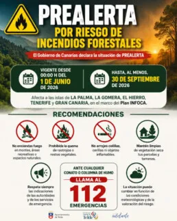 Canarias en prealerta por riesgo de incendios forestales hasta septiembre