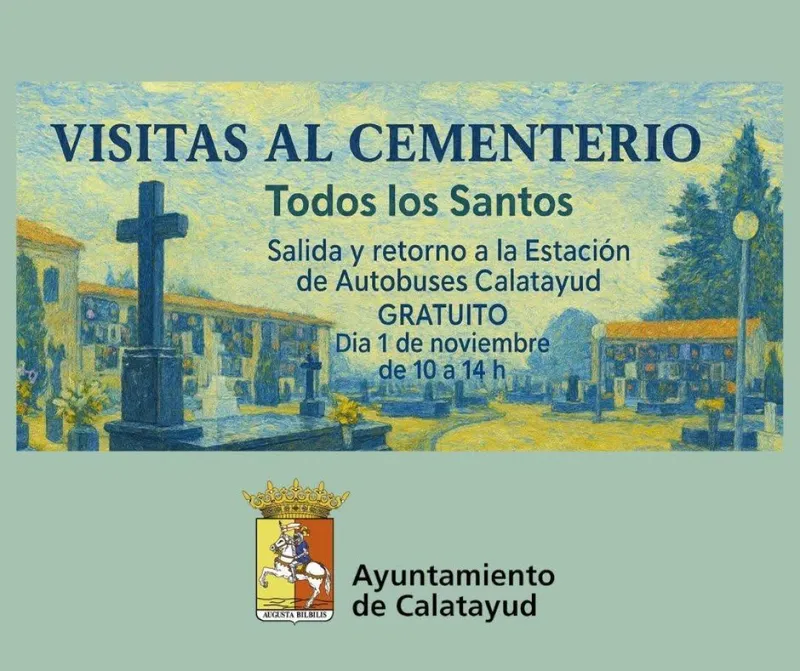 Calatayud habilita autobús gratuito al cementerio por Todos los Santos
