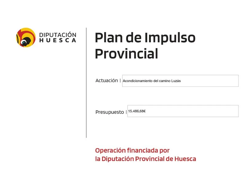 Lascuarre recibe 15.486€ de la Diputación para el Camino Luzás