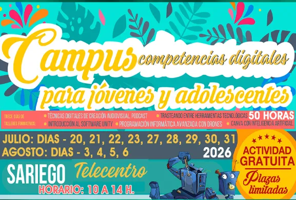 Sariego celebra el verano con campus tecnológico, piscina y cursos de natación