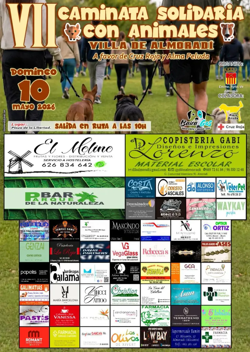 Almoradí organiza la VII Caminata Solidaria con Animales este domingo
