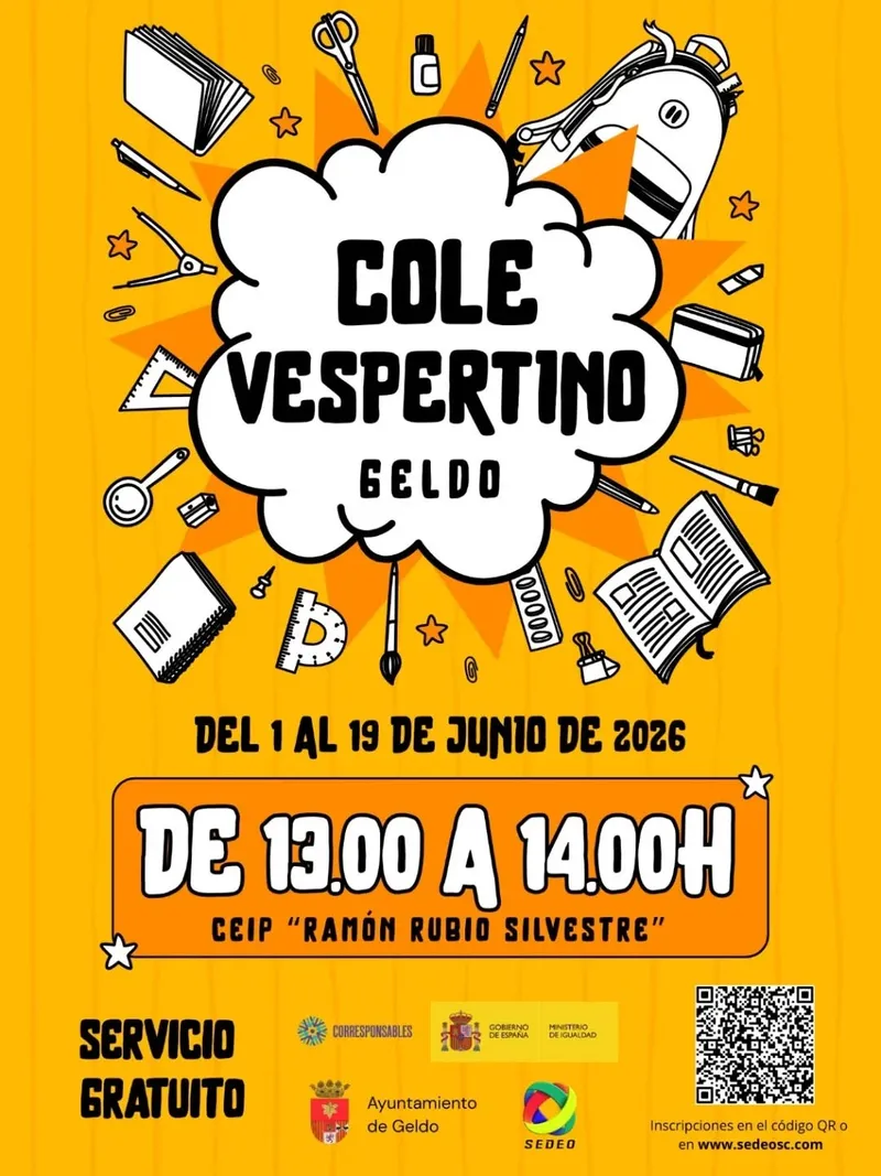 Geldo ofrece 'cole vespertino' gratuito para niños de 3 a 12 años en junio