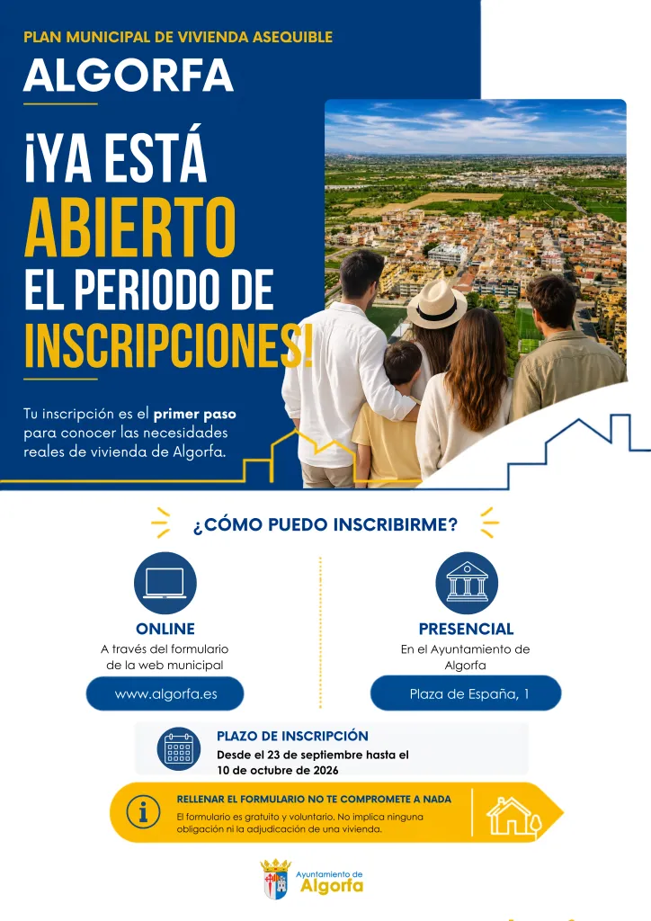 Algorfa lanza un plan para conocer las necesidades de vivienda de sus vecinos