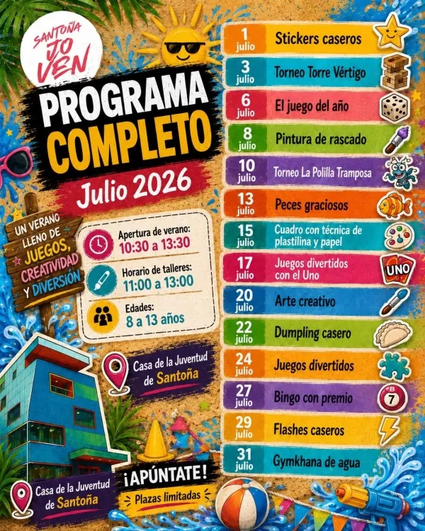 Santoña celebra talleres de verano para niños y niñas en la Casa de la Juventud