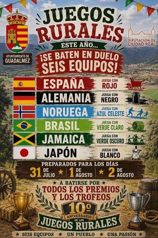 Guadalmez acoge la competición de Juegos Rurales con seis equipos participantes