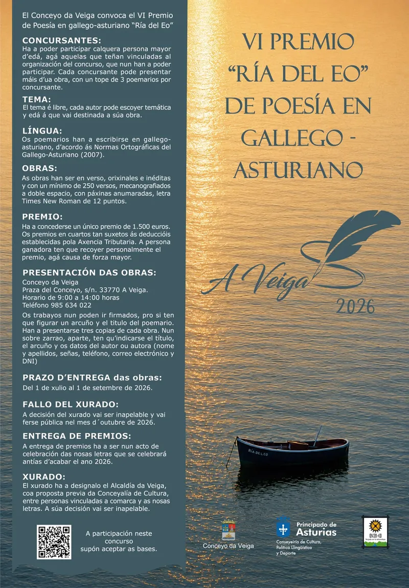Abierta la convocatoria del VI Premio Ría del Eo de poesía en gallego-asturiano