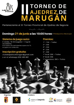 Marugán celebra su II Torneo de Ajedrez el 21 de junio