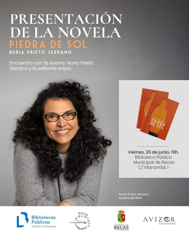 Nuria Prieto presenta su novela 'Piedra de Sol' en la Biblioteca Municipal de Recas